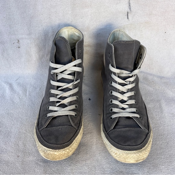 Converse Classic High-Top Canvas Sneakers in Gray with White Logo and Laces - Picture 2 of 10